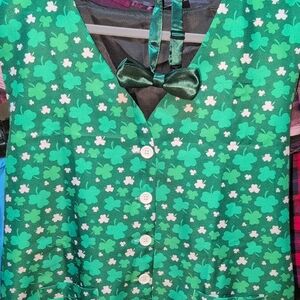 Unk Green Clover Vest with Bow Tie